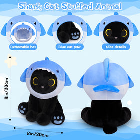 Hagusahuo plush detail shows removable shark hood enhancing imaginative dress-up play