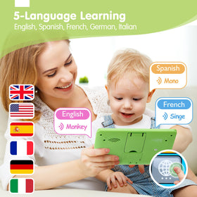 Hahaland tablet highlighting letters for early reading readiness.