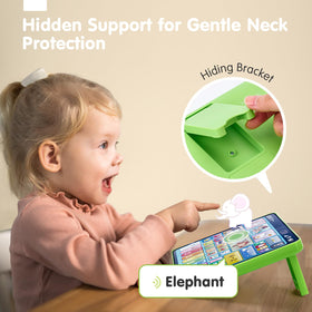Hahaland tablet featuring musical instruments to spark auditory curiosity.