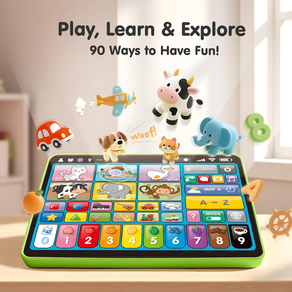 Hahaland tablet displaying shapes for basic concept learning.
