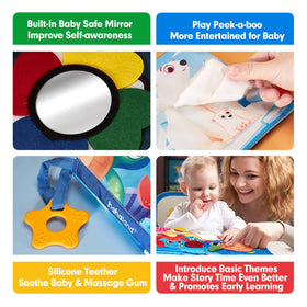Hahaland baby mirror inside promotes self-awareness during play.