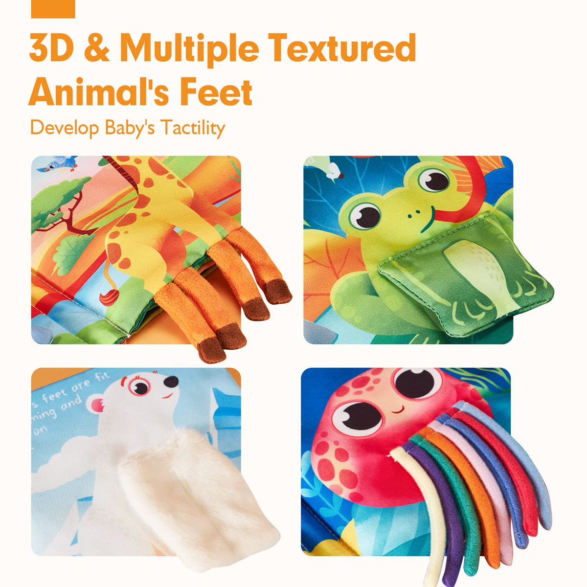 Hahaland textured 3D feet pages invite grasping and exploration.