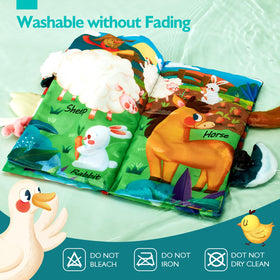 Hahaland Baby Books attach securely to strollers with straps for travel.
