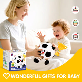 hahaland baby bouncing toy supports motor exploration during tummy time.
