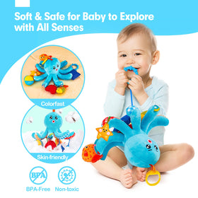 Hahaland baby gym hanging toy offers on-the-go entertainment.