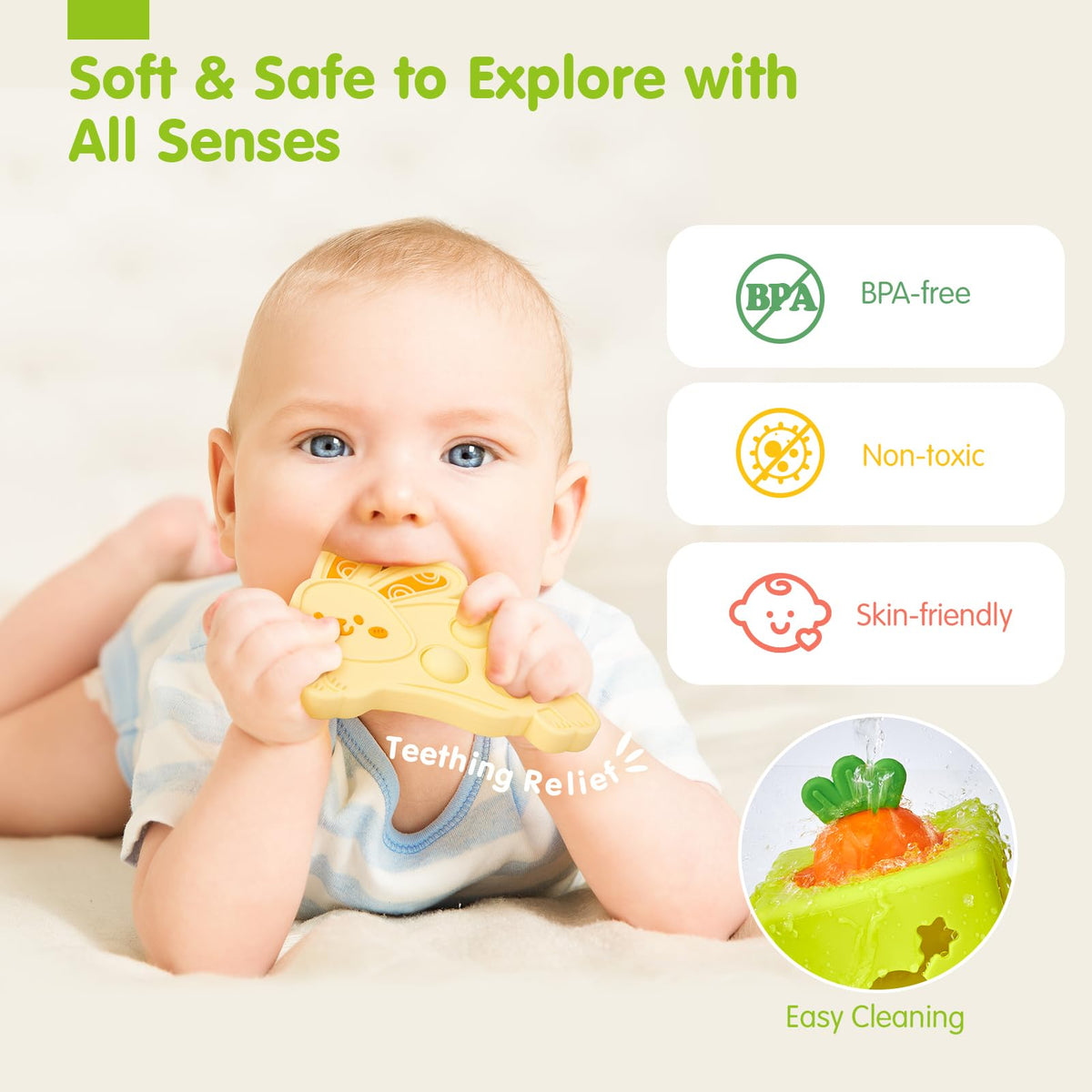 Hahaland baby-safe mirror supports visual recognition and self-awareness.