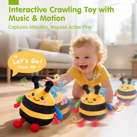 Hahaland bee toy in music mode engages baby with cheerful tunes