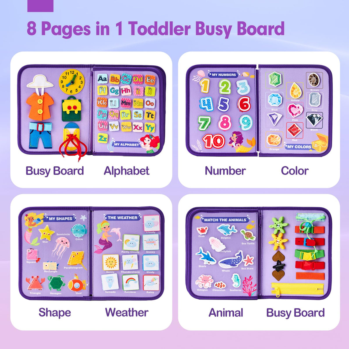 Hahaland Busy Board button closure promotes hand-eye coordination during play