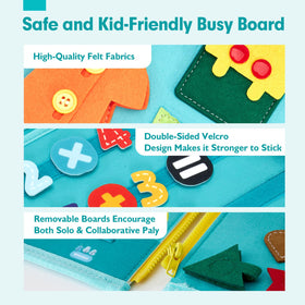 Hahaland Busy Board clock seasons and weather teaches time concepts through interaction.
