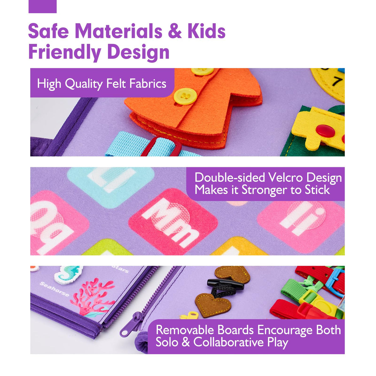 Hahaland Busy Board colors and shapes parts encourage recognition and matching