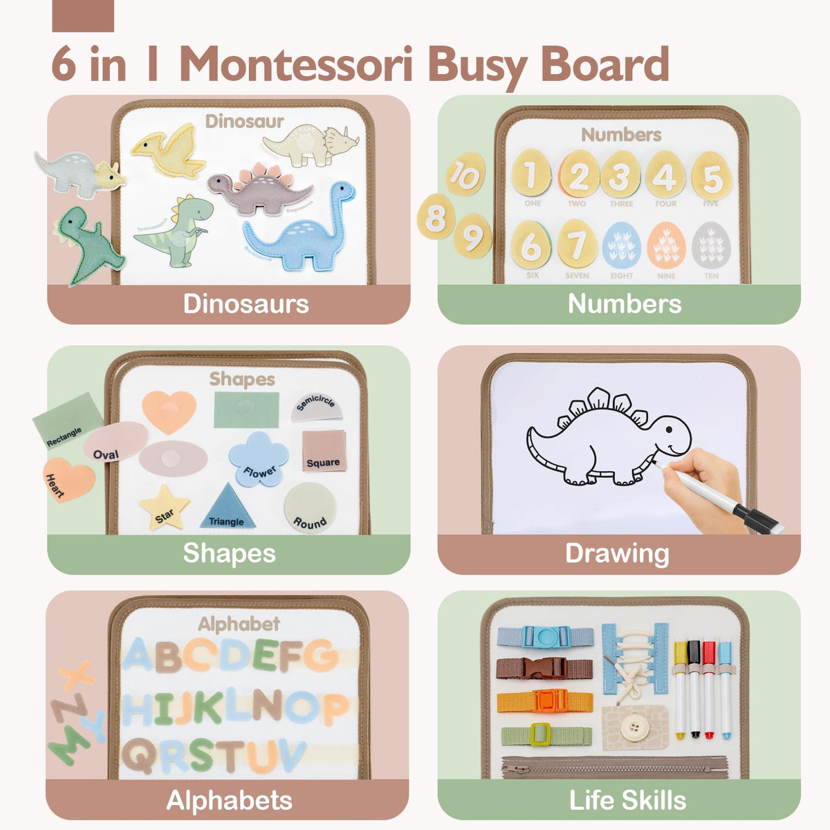 Hahaland Busy Board numbers section supports early counting through tactile learning