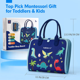 hahaland Busy Board portable travel case makes learning on the go.