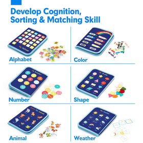 hahaland Busy Board shapes and colors promote shape recognition and color matching.