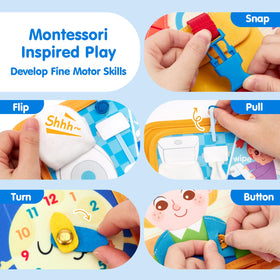 Hahaland Busy Book counting pieces promote early numeracy through play.