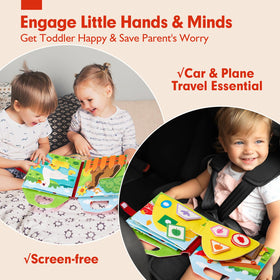 Hahaland Busy Book securely fastened hook-and-loop closures prevent detaching pieces