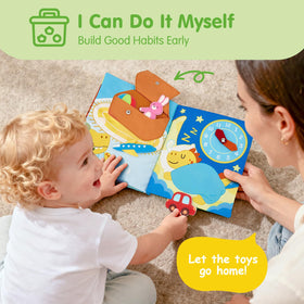 Hahaland Busy Book lacing shoes strengthens concentration and finger skills.