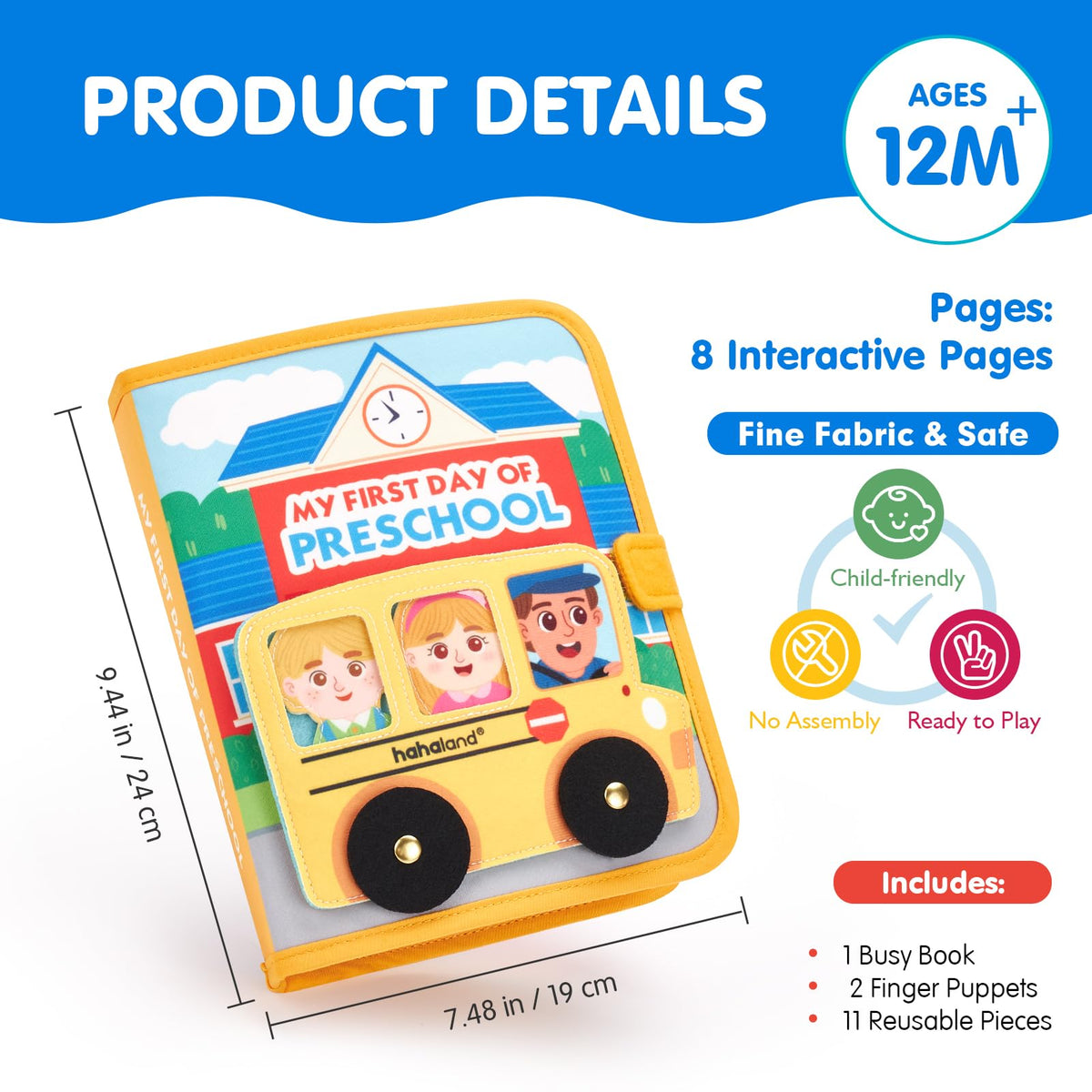 Hahaland Busy Book Montessori-inspired independent play builds focus.