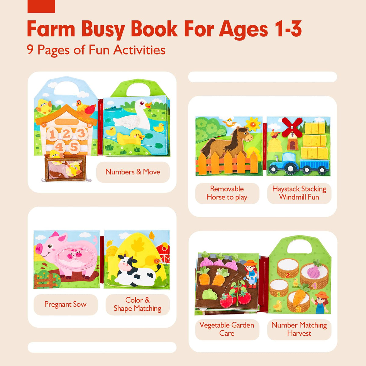 Hahaland Busy Book stick-and-move activity for hand-eye coordination on the go