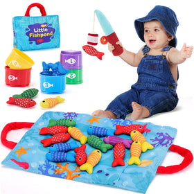Hahaland cloth fishing set for toddlers with soft textures and safe play.