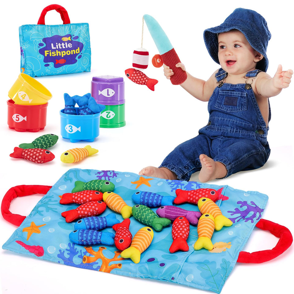 Hahaland cloth fishing set for toddlers with soft textures and safe play.