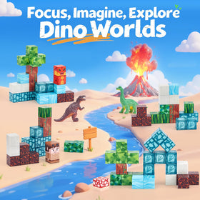 Hahaland colorful blocks and dinosaur figures for imaginative build-and-play