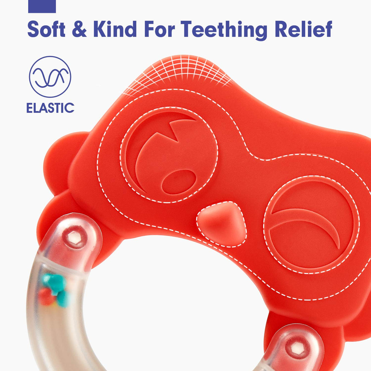 Hahaland multi-handle rattle showcasing easy grip for little hands.
