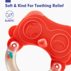 Hahaland multi-handle rattle showcasing easy grip for little hands.