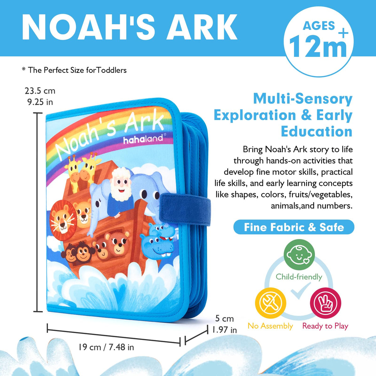 hahaland baptism gift-ready Noah's Ark busy book for babies