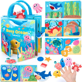 Hahaland Ocean Busy Book pullable crab pinchers boost toddler fine motor skills during play