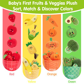 Hahaland plush-fruit-vegetable-toy offers soft sensory play for curious babies.