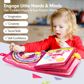 Hahaland Princess Busy Board bath to ball page guides a magical makeover experience.