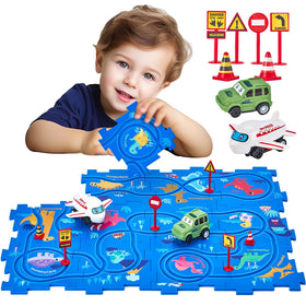 Hahaland Puzzle Racer track pieces arranged for an engaging learning session
