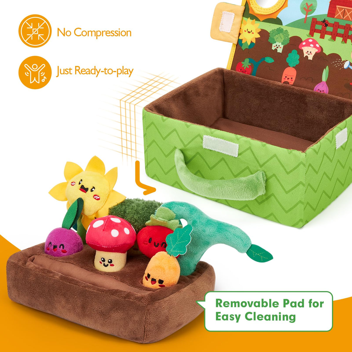 hahaland Sensory Garden crinkle-tissues plush delivers crunchy textures