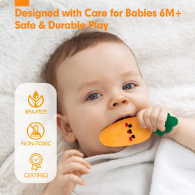 hahaland Sensory Garden squeaker plush adds attention-grabbing sounds