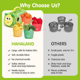Hahaland soft-non-toxic-fabrics provide drool-friendly textures for little hands.
