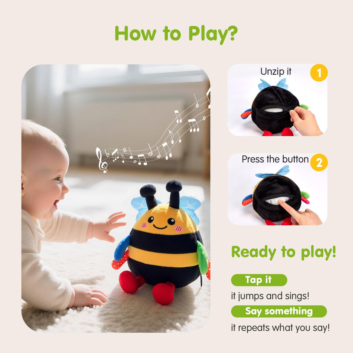 Hahaland bee toy uses safe materials for worry-free play