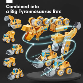 Hahaland take-apart dinosaur road roller invites kids to explore vehicle functions.