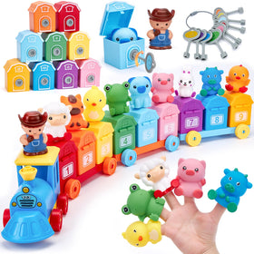 Hahaland toddler train locomotive enhances imaginative play and color recognition