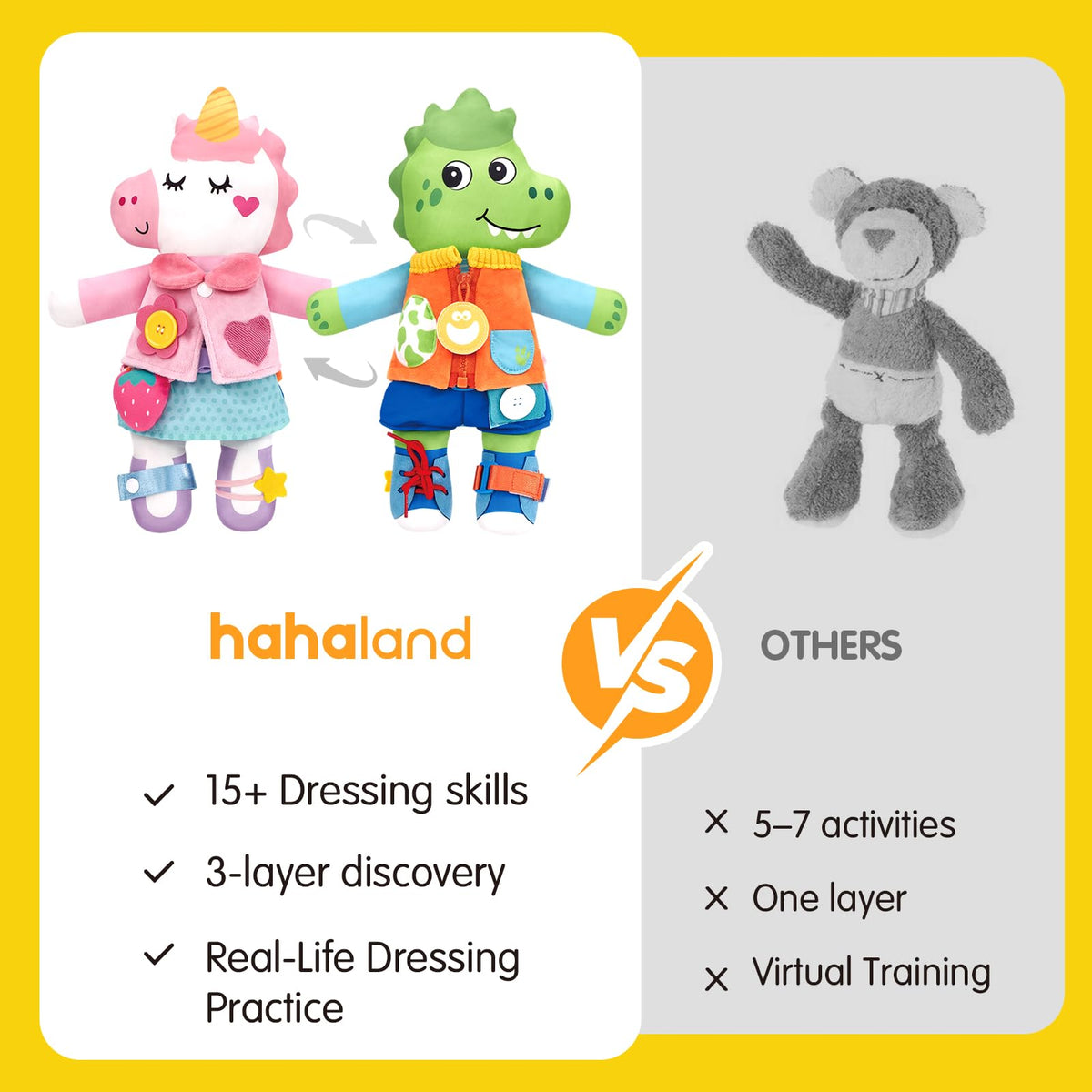 Hahaland travel-friendly doll ready for car rides and trips