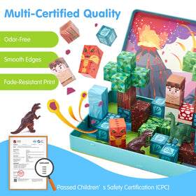Hahaland travel-friendly play on plane or car with magnetic build set