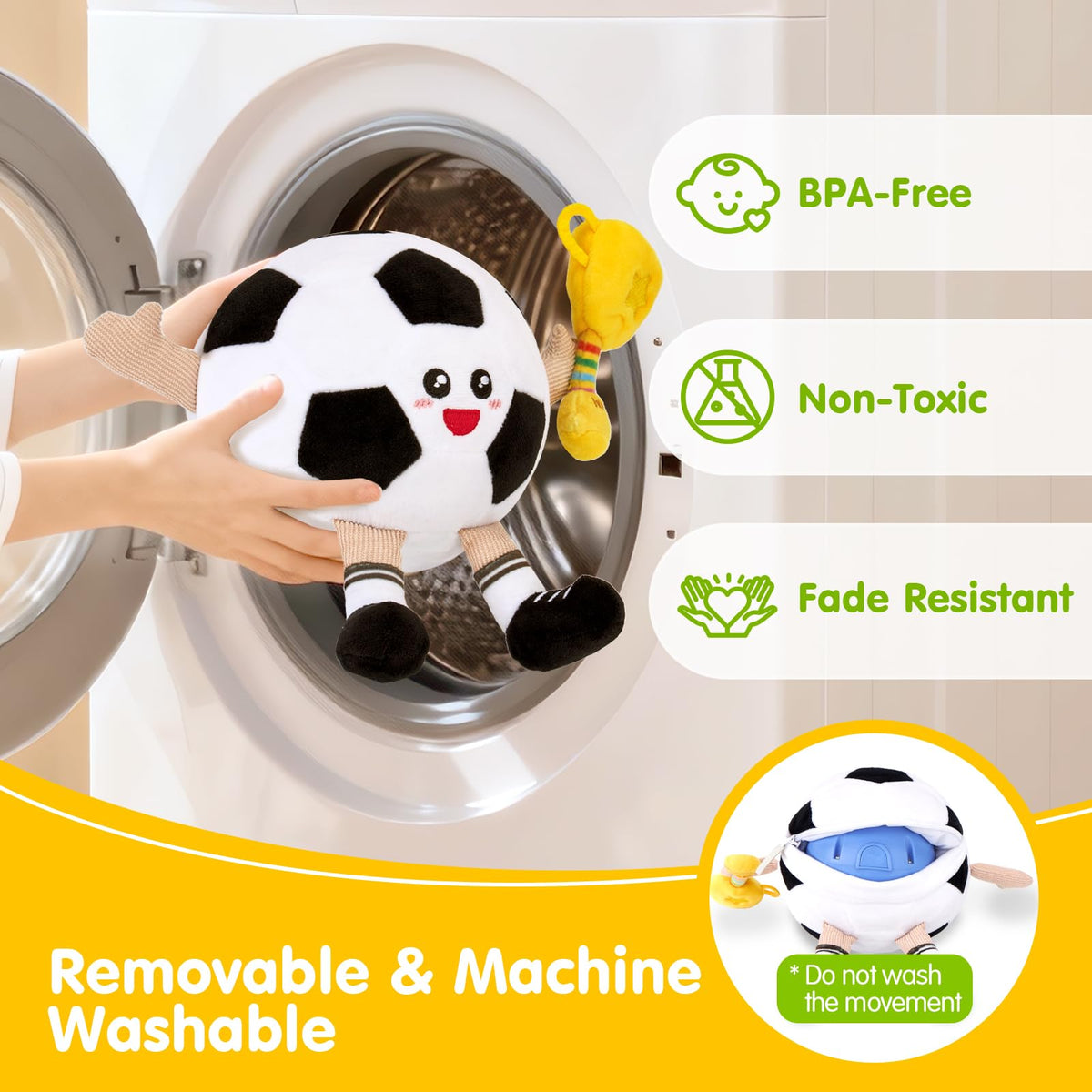 hahaland USB rechargeable baby toy avoids frequent battery changes.