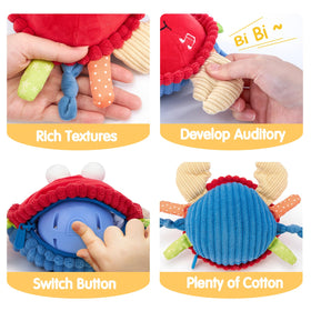 Hahaland USB rechargeable crab toy with long playtime.
