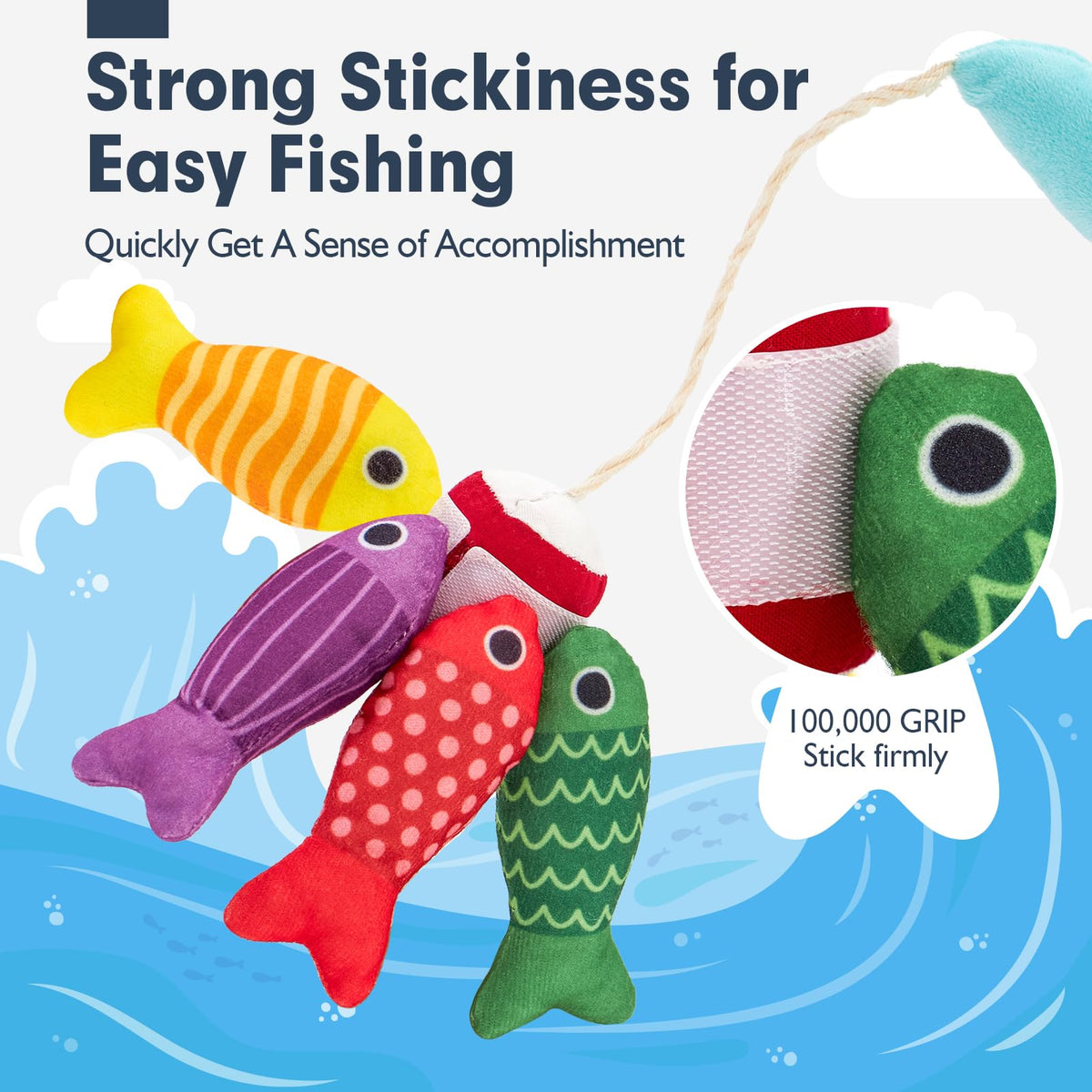 Hahaland Velcro fishing rod and fish for easy, safe catching.