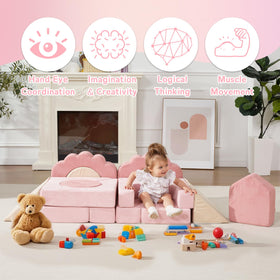 Close-up of colorful foam blocks with soft fabric finish for skin-friendly play