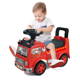 HAHONIA fire truck ride-on red with sturdy wheels for toddlers.