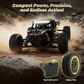 HAIBOXING 1:18 Desert Off-Road Truck exterior roll cage adds realism and toughness.