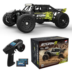 HAIBOXING 1:18 Desert Off-Road Truck conquering sandy terrain with rugged durability.