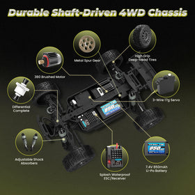 HAIBOXING 1:18 RC car battery dual-pack extends outdoor playtime.