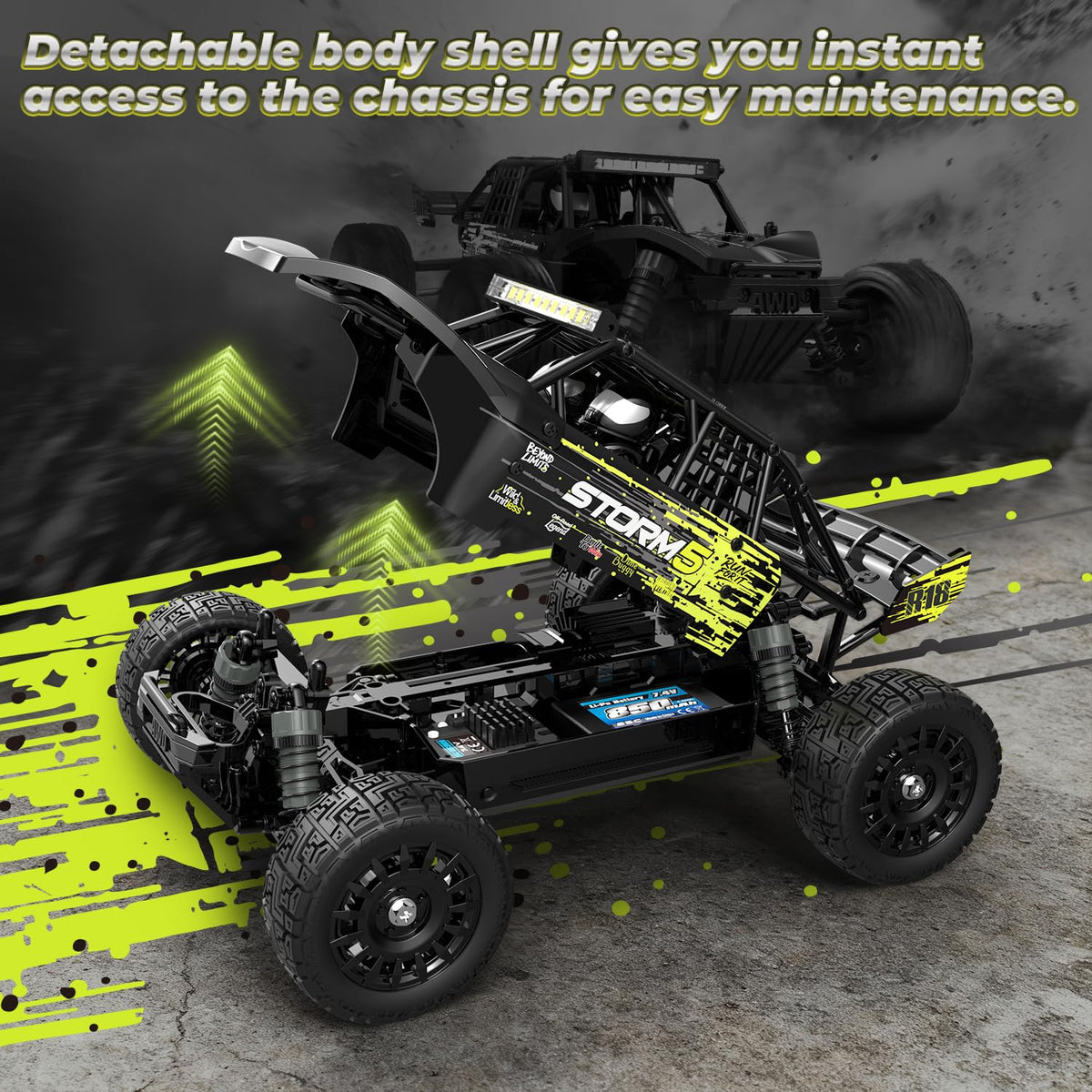 HAIBOXING 1:18 remote control with 2.4GHz for interference-free multi-car fun.