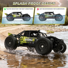 HAIBOXING 1:18 water-resistant shell handles wet roads and drizzle.